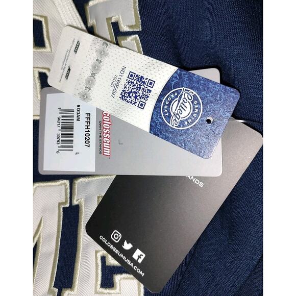 Men's Colosseum Navy Notre Dame Fighting Irish 2.0 Lace-Up Pullover Hoodie Large - Picture 7 of 7